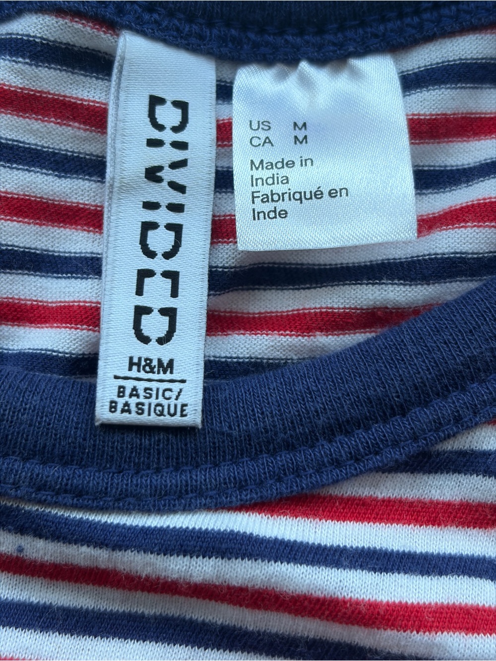 H&M Divided Retro Style Red & Navy Ringer Tee, EUC! - Picture 4 of 12